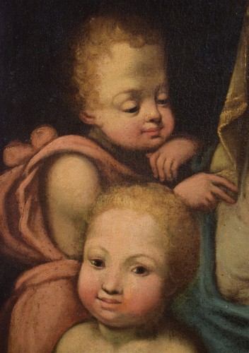 Tableaux et dessins Tableaux XVIe siècle - Madone avec l'Enfant et Anges (Charité) Renaissance Italienne